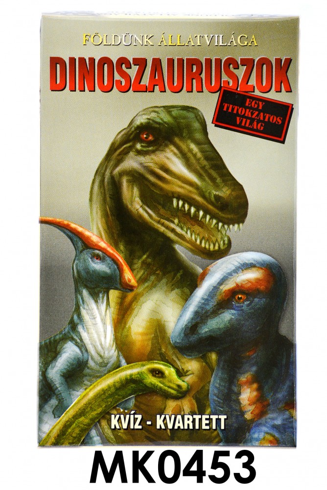Kártya, Dinoszauruszok, kvartett, 6,5x10 cm dobozban